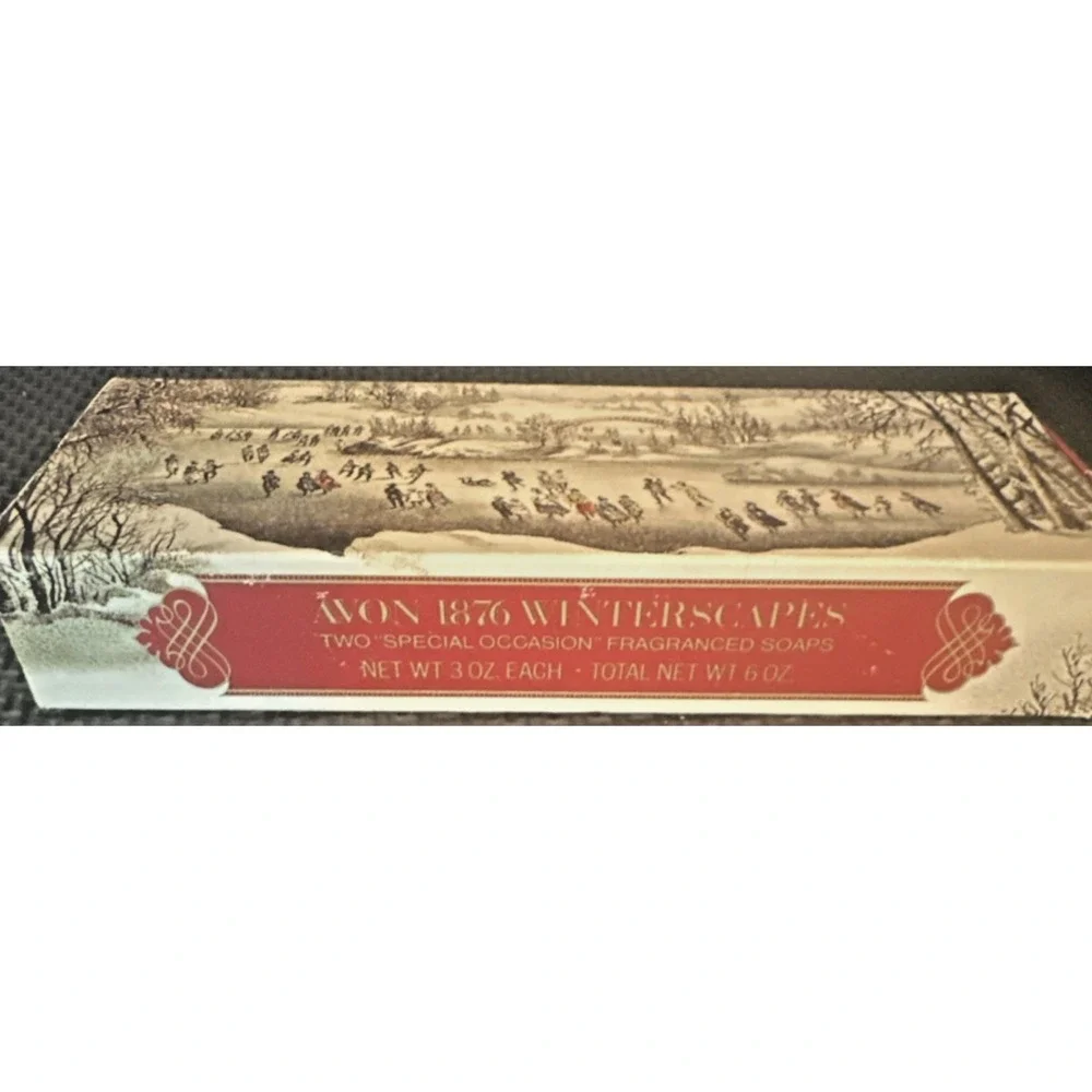 Vintage Avon 1876 Winterscapes Fragranced Bar Soap 2-Pack 3oz Winter Landscape